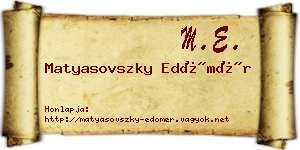 Matyasovszky Edömér névjegykártya